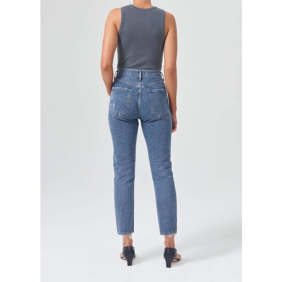 AGOLDE RILEY HIGH RISE STRAIGHT CROP JEAN IN FREQUENCY - Picture 2 of 10